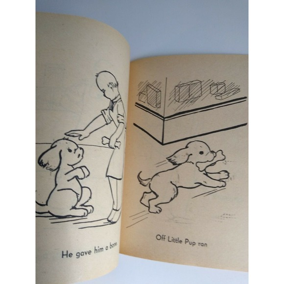 Big Little Book Puppy Coloring 180 Saalfield Unused NOS Cute Dog In Flower Bed - Picture 10 of 12